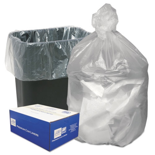 Picture of Can Liners, 16 gal, 8 mic, 24" x 33", Natural, 50 Bags/Roll, 20 Rolls/Carton