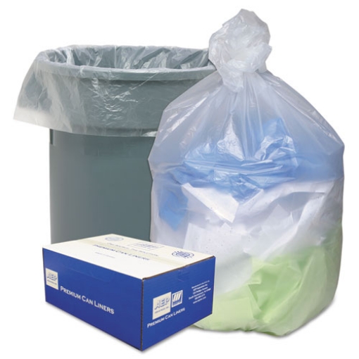 Picture of Can Liners, 33 gal, 11 mic, 33" x 40", Natural, 25 Bags/Roll, 20 Rolls/Carton