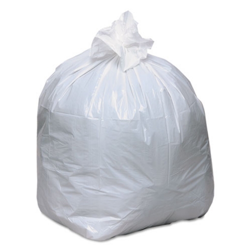 Picture of Linear-Low-Density Recycled Tall Kitchen Bags, 13 gal, 0.85 mil, 24" x 33", White, 15 Bags/Roll, 10 Rolls/Box