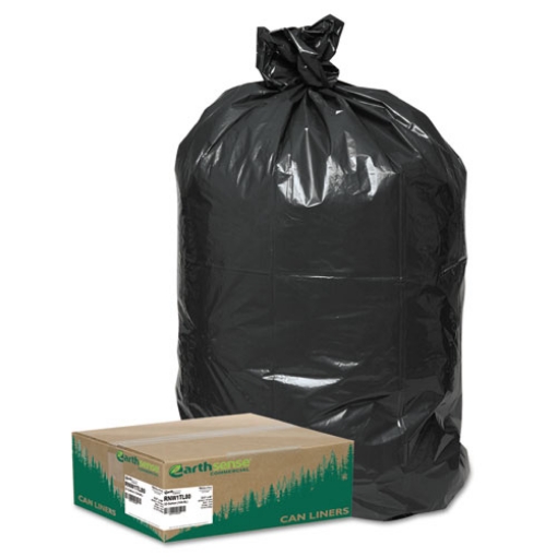 Picture of Linear Low Density Large Trash And Yard Bags, 33 Gal, 0.9 Mil, 32.5" X 40", Black, 80/carton