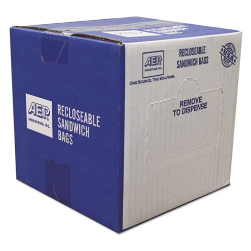 Picture of Recloseable Zipper Seal Sandwich Bags, 1.15 Mil, 6.5" X 5.88", Clear, 500/box