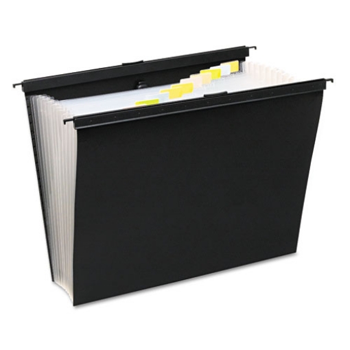 Picture of Slide-Bar Expanding Pocket File, 13 Sections, 15" Capacity, Letter Size, Black