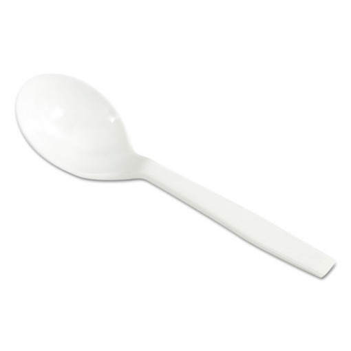 Picture of Laguna Mediumweight Plastic Utensils, Soup Spoon, White, 1000/carton