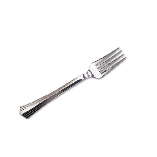 Picture of Reflections Heavyweight Plastic Utensils, Fork, Silver, 80/box