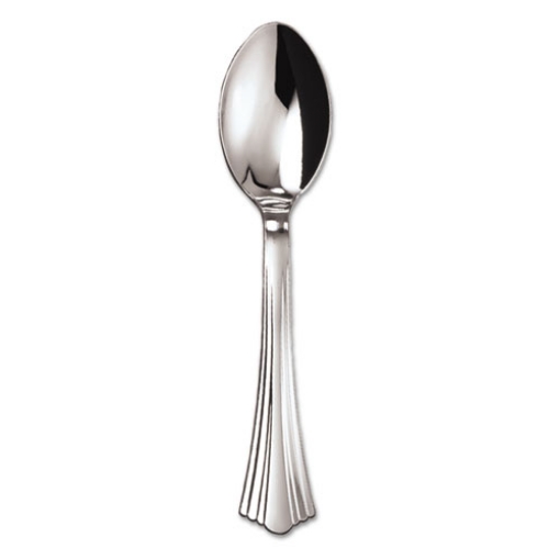 Picture of Heavyweight Plastic Spoons, Silver, 6 1/4", Reflections Design, 600/carton