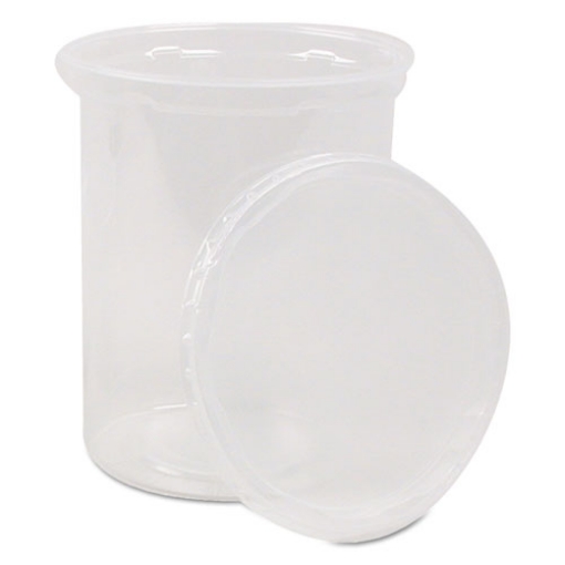 Picture of Deli Containers and Lids, 24 oz, 4.56" Diameter x 4"h, Clear, Plastic, 250/Carton