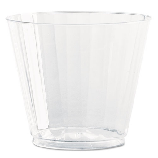 Picture of Classic Crystal Plastic Tumblers, 9 Oz, Clear, Fluted, Squat, 20/pack, 12 Packs/carton