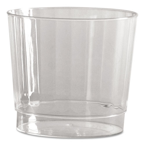 Picture of Classic Crystal Plastic Tumblers, 9 Oz, Clear, Fluted, Rocks Squat, 20/pack, 12 Packs/carton