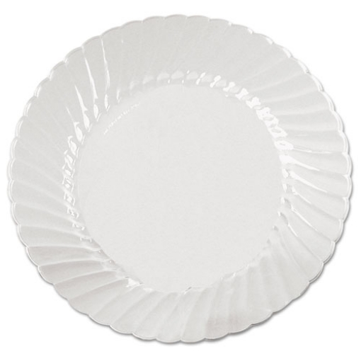 Picture of Classicware Plates, Plastic, 6" Dia, Clear, 18/bag, 10 Bags/carton