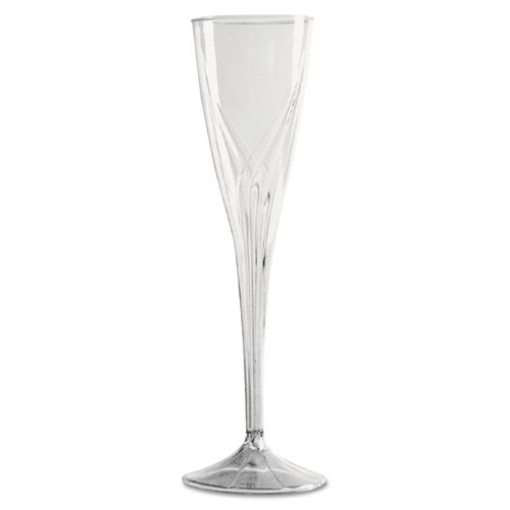Picture of Classicware One-Piece Champagne Flutes, 5 Oz, Clear, Plastic, 10/pack, 10 Packs/carton