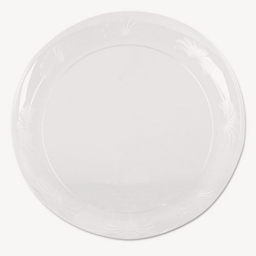 Picture of Designerware Plastic Plates, 10.25" Dia, Clear, 8/pack, 18 Packs/carton