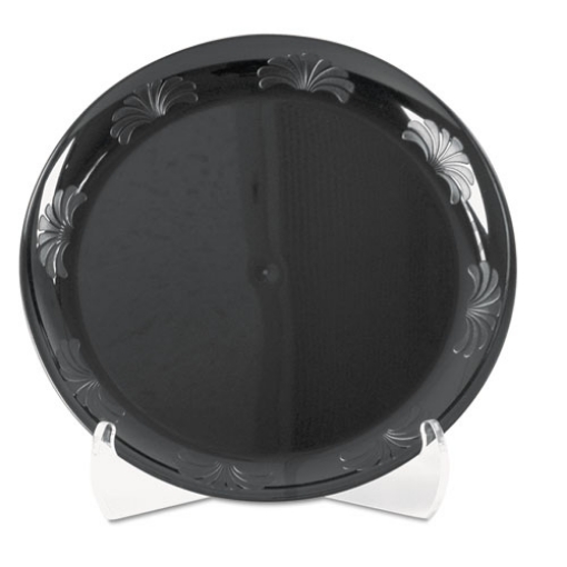 Picture of Designerware Plastic Dinnerware, Plates, 10.25"dia, Black, 10/pack, 18 Packs/carton