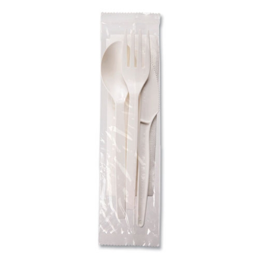 Picture of EcoSense Renewable PSM Wrapped Cutlery Kit, White, 250/Carton