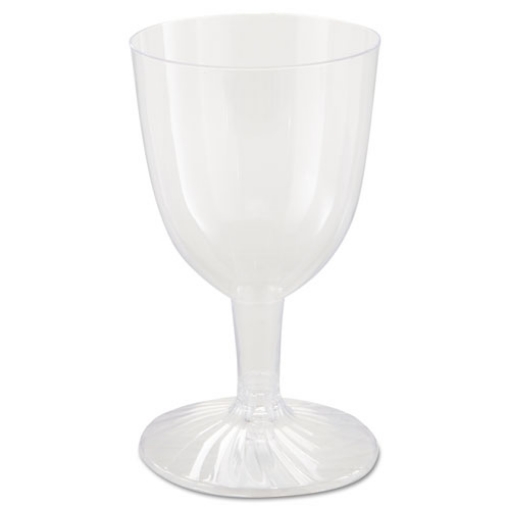 Picture of Comet Plastic Wine Glasses, 6 Oz, Clear, Two-Piece Construction, 25 Pack, 20/packs/carton