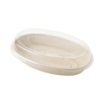 Picture of PLA Lids for Fiber Burrito Bowls, 9.7" Diameter, Clear, Plastic, 300/Carton