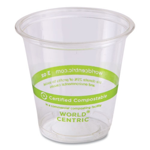 Picture of PLA Clear Cold Cups, 3 oz, Clear, 2,500/Carton