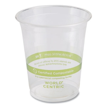 Picture of PLA Clear Cold Cups, 7 oz, Clear, 2,000/Carton