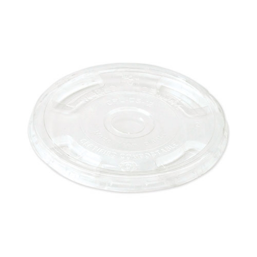 Picture of Pla Clear Cold Cup Lids, Flat Lid, Fits 9 Oz To 24 Oz Cups, 1,000/carton