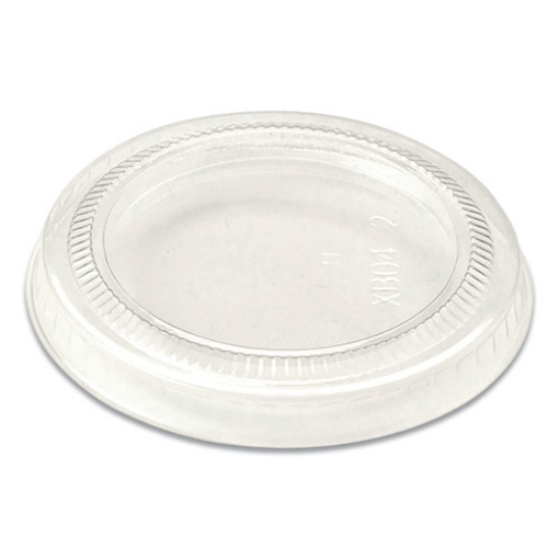 Picture of PLA Lids for Fiber Cups, 2.6" Diameter x 0.3"h, Clear, Plastic, 2,000/Carton