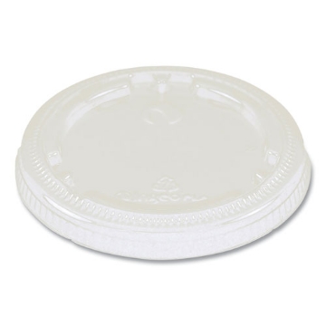 Picture of PLA Lids for Fiber Cups, 3.1" Diameter x 0.4"h, Clear, Plastic, 1,000/Carton