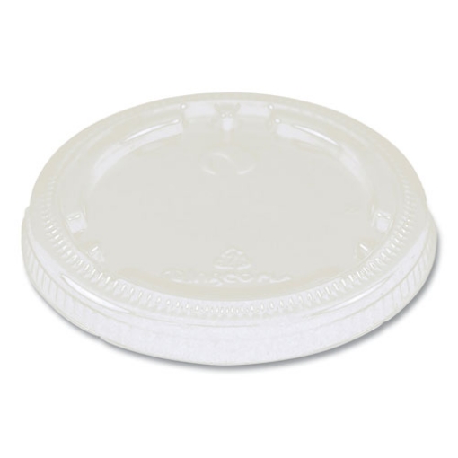 Picture of PLA Lids for Fiber Cups, 3.1" Diameter x 0.4"h, Clear, Plastic, 1,000/Carton