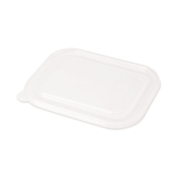 Picture of PLA Lids for Fiber Containers, 8.8 x 6.9 x 0.8, Clear, Plastic, 400/Carton