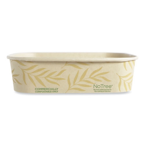 Picture of no tree rectangular containers, 16 oz, 4.7 x 6.8 x 1.6, natural, sugarcane, 300/carton