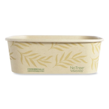 Picture of no tree rectangular containers, 24 oz, 4.7 x 6.8 x 2.3, natural, sugarcane, 300/carton