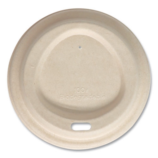 Picture of Fiber Lids for Cups, Fits 10 oz to 20 oz Cups, Natural, 1,000/Carton