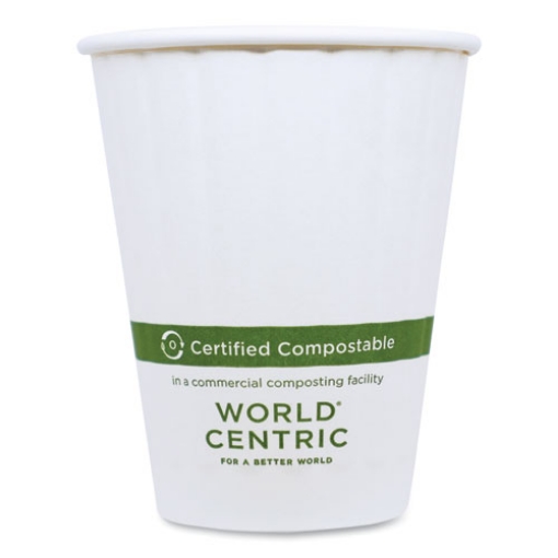 Picture of Double Wall Paper Hot Cups, 8 oz, White, 1,000/Carton