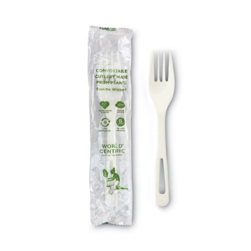 Picture of Tpla Compostable Cutlery, Fork, 6.3", White, 750/carton