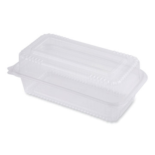 Picture of pla hinged clamshells, 23 oz, 4.9 x 9 x 3.5, clear, plastic, 200/carton