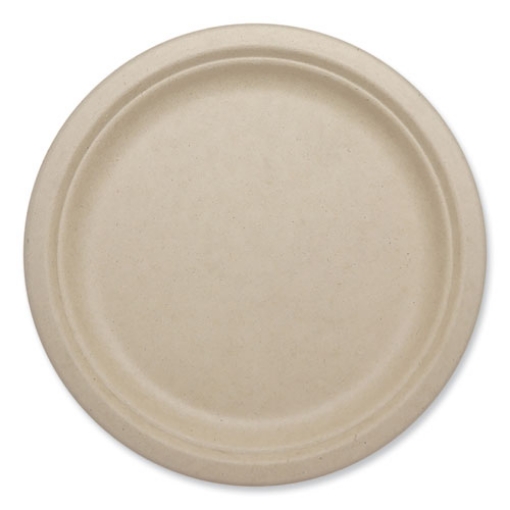 Picture of Fiber Plates, Plate, 10.1" Diameter, Natural, 800/Carton