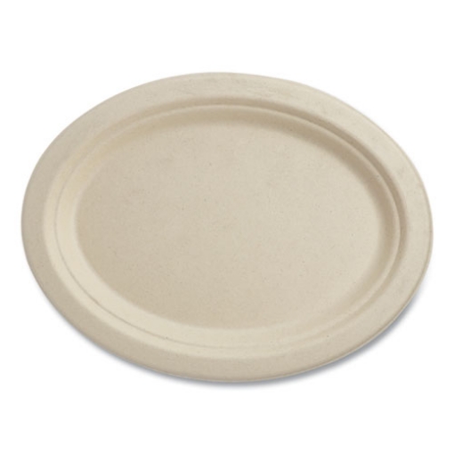 Picture of Fiber Plates, 12" Oval, Natural, 500/Carton