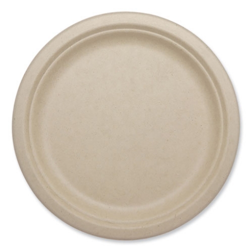 Picture of Fiber Plates, Plate, 9.1" Diameter, Natural, 1,000/Carton