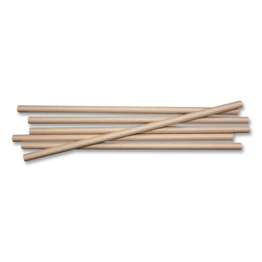 Picture of Sustainable Kraft Paper Straws, 8", 6,000/Carton