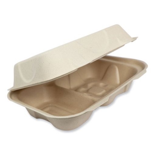 Picture of Fiber Hinged Containers, Hoagie Box, 9.2 x 6.4 x 3, Natural, Paper, 500/Carton