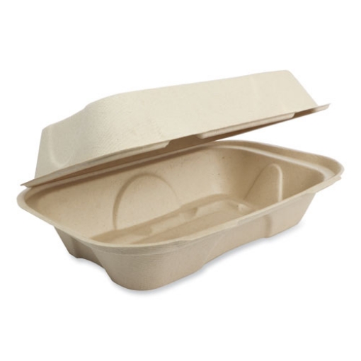 Picture of Fiber Hinged Containers, Hoagie Box, 9.2 x 6.4 x 3.1, Natural, Paper, 500/Carton