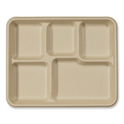 Picture of Fiber Trays, 5-Compartment, 8.5 x 10.24 x 1.01, Natural, Paper, 400/Carton