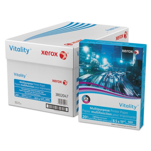 Picture of Vitality Multipurpose Print Paper, 92 Bright, 20 lb Bond Weight, 8.5 x 11, White, 500 Sheets/Ream, 10 Reams/Carton