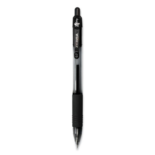 Picture of Z-Grip Ballpoint Pen, Retractable, Medium 0.7 mm, Black Ink, Clear/Black Barrel, 12/Pack