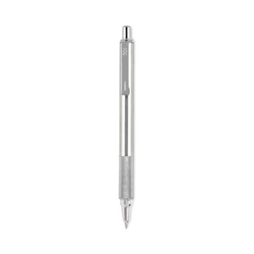 Picture of F-701 Ballpoint Pen, Retractable, Fine 0.7 Mm, Black Ink, Stainless Steel/black Barrel