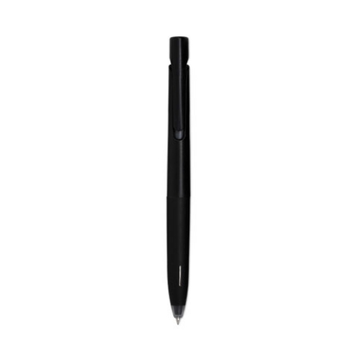 Picture of bLen Gel Pen, Retractable, Fine 0.7 mm, Black Ink, Black Barrel, Dozen