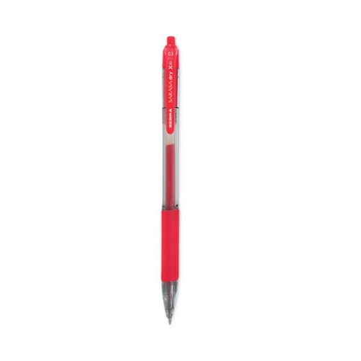 Picture of Sarasa Dry Gel X20 Gel Pen, Retractable, Fine 0.5 mm, Red Ink, Clear/Red Barrel, 12/Pack