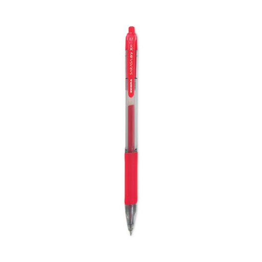 Picture of Sarasa Dry Gel X20 Gel Pen, Retractable, Medium 0.7 mm, Red Ink, Clear/Red Barrel, 12/Pack