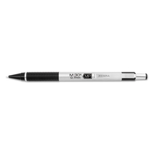 Picture of M-301 Mechanical Pencil, 0.7 mm, HB (#2), Black Lead, Silver/Black Barrel