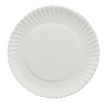 Picture of White Paper Plates, 7" Dia, 100/pack, 10 Packs/carton