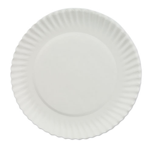 Picture of White Paper Plates, 7" Dia, 100/pack, 10 Packs/carton