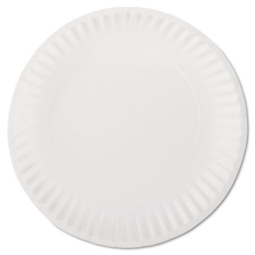 Picture of White Paper Plates, 9" Dia, 100/pack, 10 Packs/carton