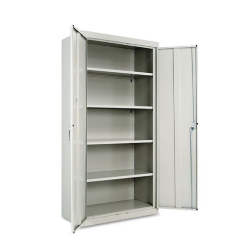 Picture of Assembled 72" High Heavy-Duty Welded Storage Cabinet, Four Adjustable Shelves, 36w X 18d, Light Gray